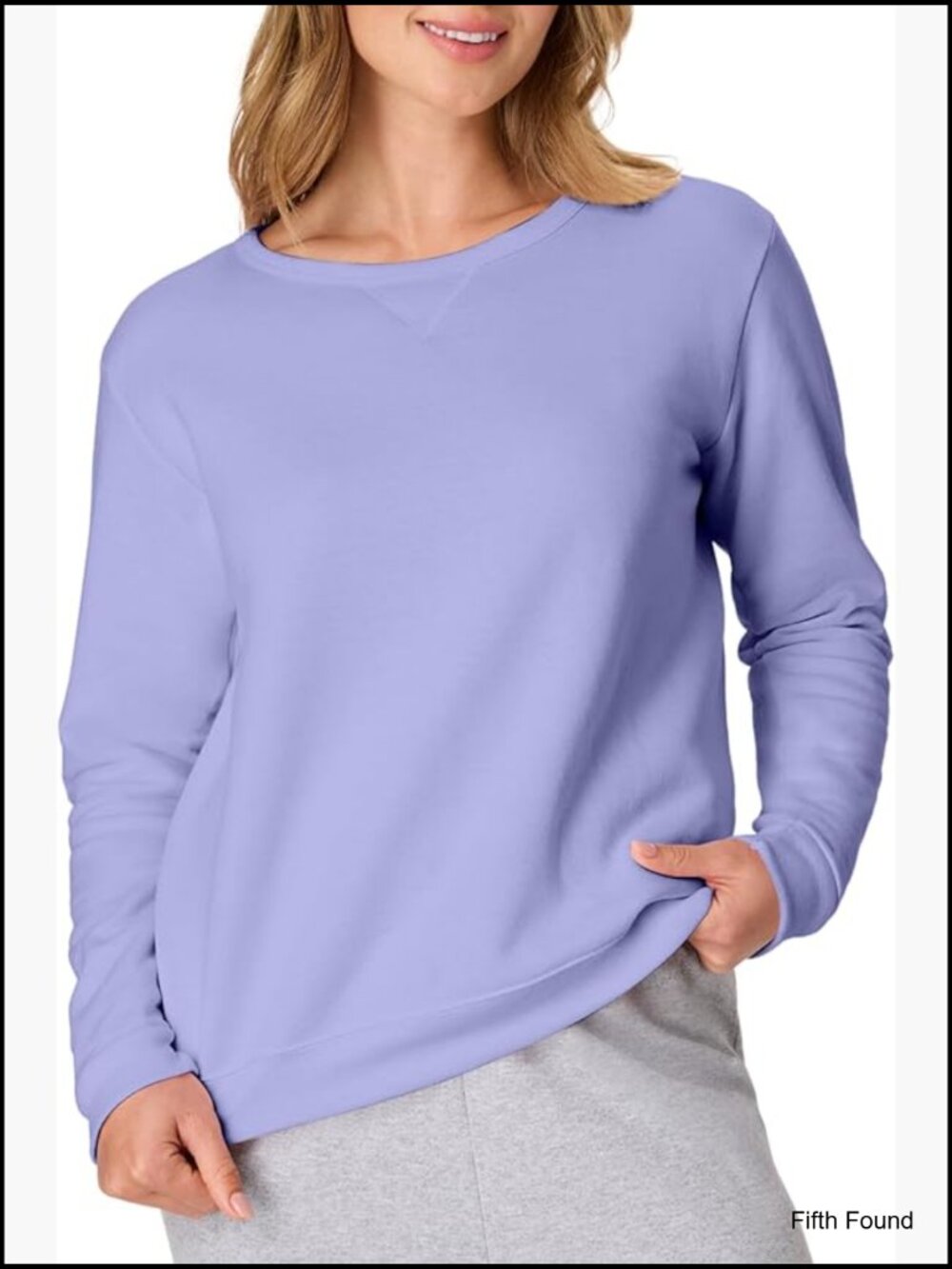 Women's Crewneck Sweatshirt Ecosmart Fleece Pullover V-Neck